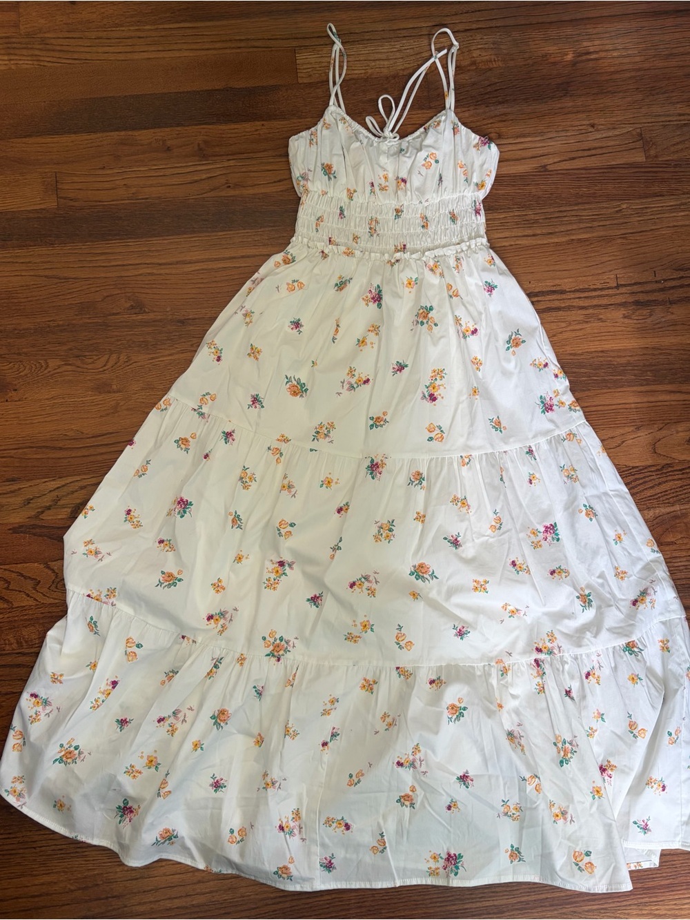 *WAYF White Floral A line Dress women’s size S